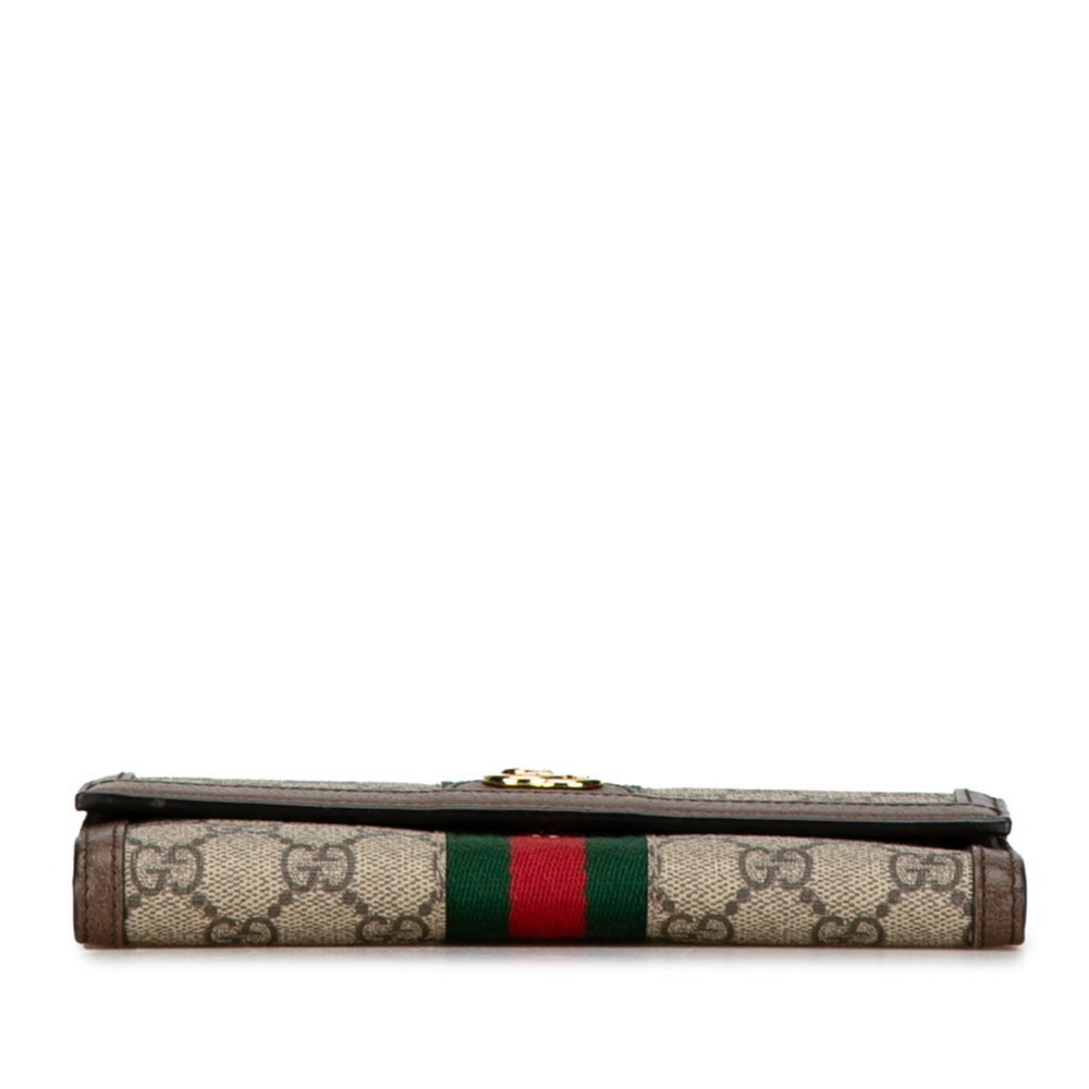 Gucci GG Supreme Ophidia Continental Wallet Long 523153 Beige Brown PVC Leath... - Picture 4 of 9